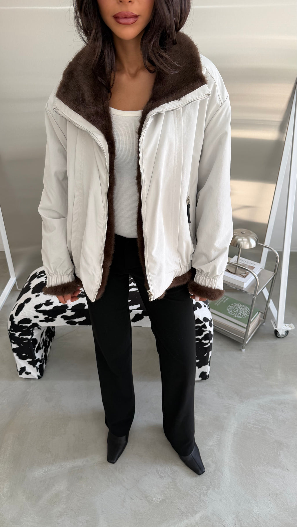 Double-faced jacket (parka-fur)