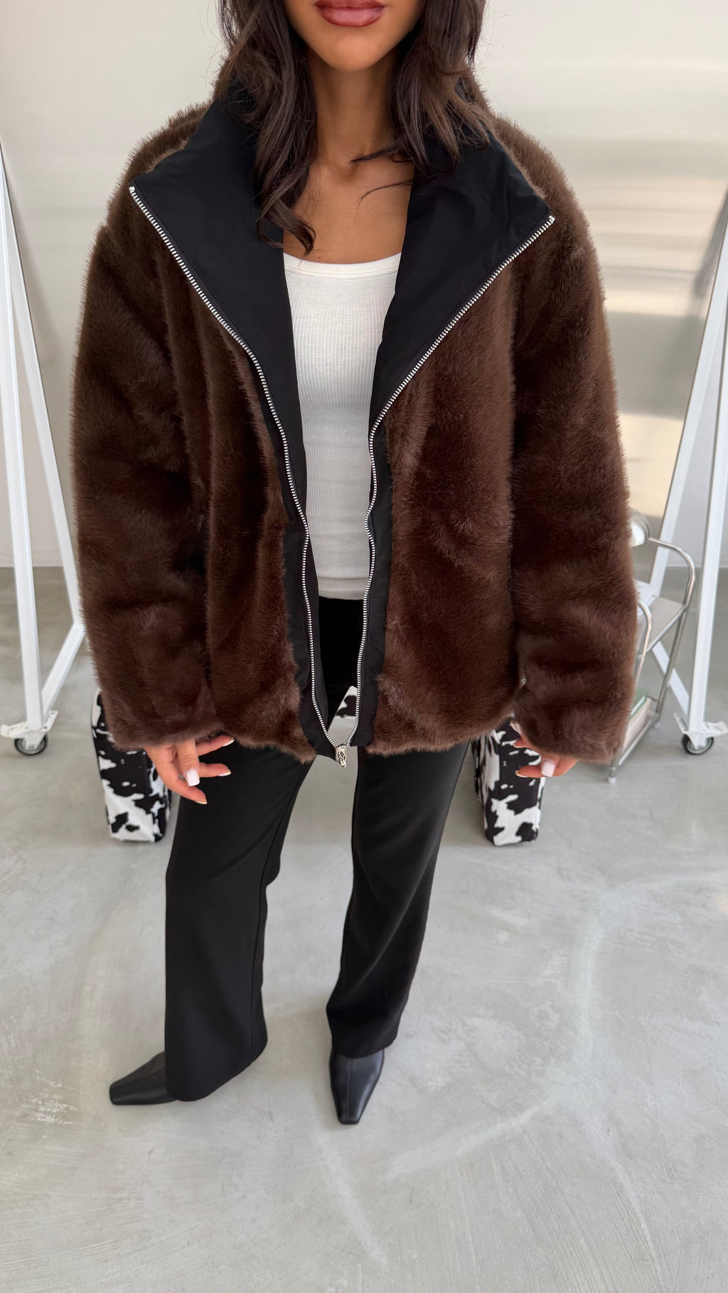 Double-faced jacket (parka-fur)
